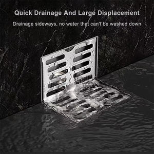 Bonde de sol carrée en acier inoxydable 304, auto-fermante, pour mur, 4/6 pouces, débit de 30 L/min, pour cuisine, salle de bain, <span class=keywords><strong>baignoire</strong></span>, extérieur - Product Image 5