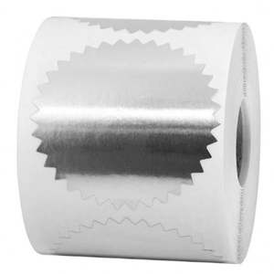 Étiquette de scellage gaufrée personnalisée en forme de gaufrette certifiée Or avec bord dentelé, autocollants adhésifs durables, stratifié UV artisanal - Product Image 5