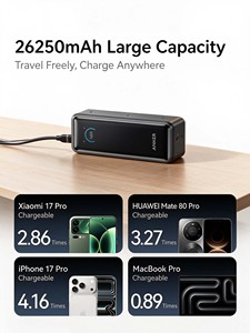 Anker A110A พาวเวอร์แบงค์ชาร์จเร็วสูงสุด 300W ความจุสูง 26250mAh แบตเตอรี่สำรองแบบพกพา ช่องจ่ายไฟ 2C1A - Product Image 5