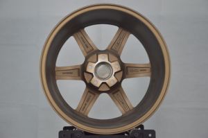 Rines <span class=keywords><strong>de</strong></span> Aleación <span class=keywords><strong>de</strong></span> Aluminio Forjado <span class=keywords><strong>de</strong></span> 6 Radios, Cóncavos Profundos, Acabado Bronce Satinado, 8.5J 25mm ET Multi PCD, 17-22 Pulgadas, para Sedán <span class=keywords><strong>de</strong></span> Lujo/SUV Crossover - Product Image 3