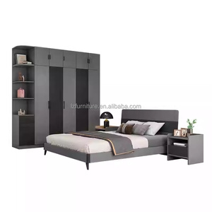 Economical Compact Complete Bedroom Sets Wooden Bed Wardrobe Dressing Table & TV Stand for <b>Small</b> Spaces Studio Apartments - Product Image 4