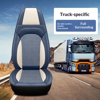 Housses de siège de camion classiques en cuir litchi à couverture intégrale pour grands tracteurs, camions à benne basculante, poids lourds, poids moyens, toutes saisons