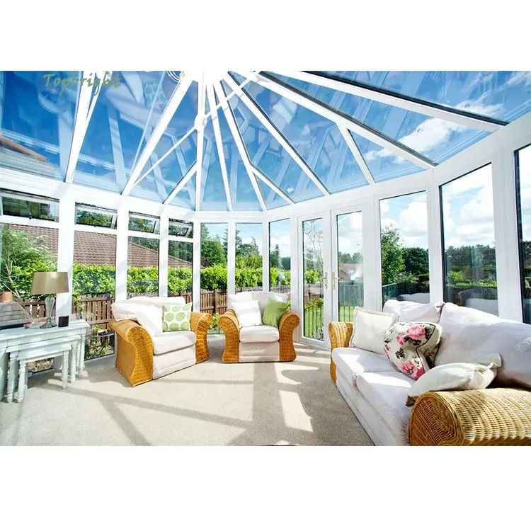 Luxury prefab insulated sunrooms glass houses aluminium sun room