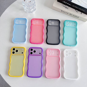 เคสโทรศัพท์มือถือขอบหยัก สำหรับ iPhone 18 Pro Max 17 16 15 Pro  แบบด้าน กึ่งโปร่งแสง กันกระแทก ซิลิโคนนิ่ม สีลูกกวาด ฝาหลัง - Product Image 1