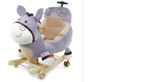 <span class=keywords><strong>Âne</strong></span> <span class=keywords><strong>à</strong></span> <span class=keywords><strong>bascule</strong></span> en peluche avec musique de berceuse pour bébé, avec poignée pour pousser les parents - Product Image 3