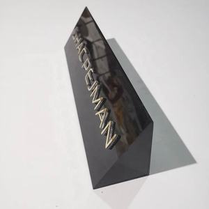 黒色の手作りテーブルアクリルボックス、自立型アクリルボックス、レーザーカットアクリル文字付き - Product Image 1