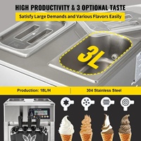 VEVOR-Machine à Crème Glacée Automatique Commerciale en Acier Inoxydable de 220V, Machine à Crème Glacée Molle et Frite