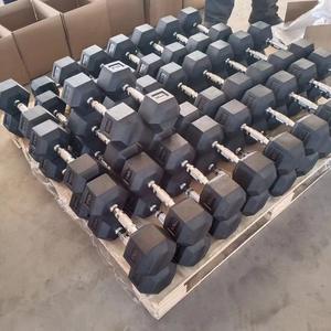 Çifti spor ucuz Hex Dumbbells vücut geliştirme egzersiz tezgah dambıl kauçuk 100kg Online Set dambıl rafı - Product Image 4