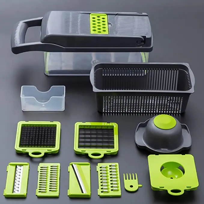 Amazon Top Seller 2022 Combined Kitchen Set Slicer Vegetable Cutter - Hand Garlic Press Chopper - Kitchen Accessories