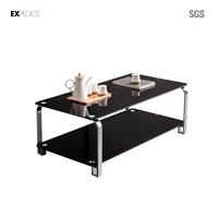 Table basse de réception de bureau en verre trempé blanc, table de café utilisée dans les cafés et chaises avec canapé de bureau