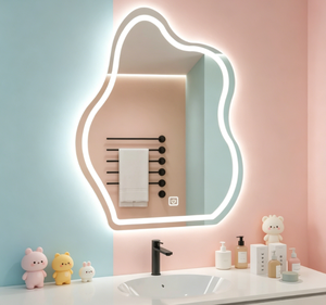 Modern Irregular LED Bathroom Mirror With Touch Switch Wall Mounted Aluminum Frame Adjustable <b>Light</b> For <b>Bath</b> - Product Image 3