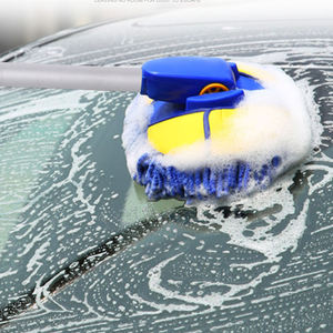 Bàn Chải Xe Đầu Mái Cửa Sổ Màu Xanh Chenille Kính Thiên Văn Lau Làm Sạch Ba-Phần Rửa Xe Lau Với Dài Xử Lý - Product Image 3