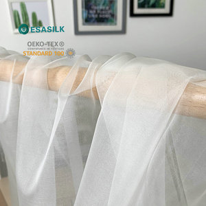 Vải <span class=keywords><strong>Organza</strong></span> tơ tằm 100% màu ngà, khổ 6mm/8mm/10mm, bán buôn, dùng may váy cưới, vải trơn nhuộm, đồ gia dụng, đồ ngủ cho bé gái, chất liệu dệt - Product Image 1