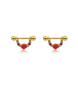 HGC 316L Acier Chirurgical Fileté Intérieurement Bijou d'Oreille Zircon CZ Étoile Barbell pour Nombril