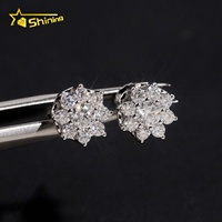 Orecchini Hip Hop di Lusso in Argento 925 con Moissanite Taglio Brillante Colore D VVS1, Lavorazione Artigianale Premium