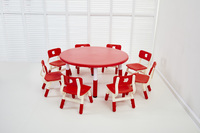 Table ronde en plastique pour enfants, table d'activités pour la maternelle, tables et chaises réglables pour enfants pour l'éducation préscolaire