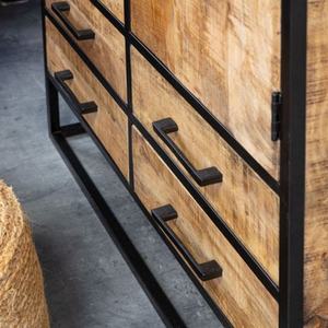 Mueble de Madera Negro de Estilo Rústico y Real, Armario de Dos Puertas y 4 Cajones para Almacenamiento en el Hogar, Dormitorio, Hotel, Sala de Estar, Comedor, Cocina - Product Image 3