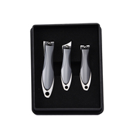 WELLFLYER NC-265 Acier inoxydable 3 pièces Premium Coupe-ongles pour doigts et orteils Coupe-ongles Ensemble de coupe-ongles