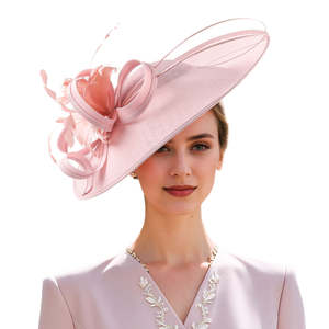Mtop 2025 New Ladies Elegant Sinamay <strong>pink</strong> Church Hat Elegant <strong>Fascinators</strong> for Women Tea Party Kentucky Derby <strong>Headband</strong> Wedding Hat - Product Image 1
