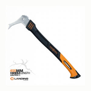 Landing 561020 Nouveau piolet à bois robuste en acier inoxydable 3Cr forgé de qualité industrielle, 125 degrés, épaisseur de la tête de 4 mm, 450 mm, TPR - Product Image 1