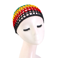 Jamaican Reggae Rasta Crochet Hair Net Mesh Cap Knit Snood Hat Grueso Corto Mujeres Hairnet Snoods Cover Ornament