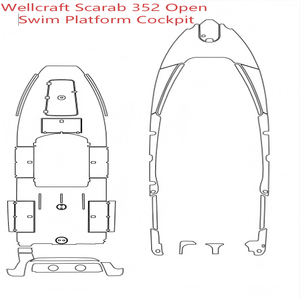 Tappetino per Piattaforma di Nuoto e Pozzetto Wellcraft Scarab 352, in Schiuma EVA Effetto Teak, Stile SeaDek, Autoadesivo - Product Image 1