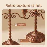 Support de bougie vintage rustique en cuivre à 3 et 5 bras pour centre de table de mariage, décoration de table intérieure style ferme