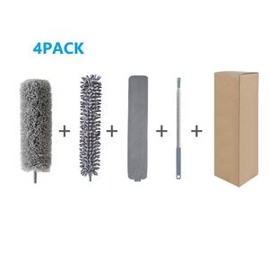 Kit de dépoussiéreur en microfibre avec perche télescopique, têtes pliables et lavables, dépoussiéreurs extensibles pour nettoyer les ventilateurs de plafond - Product Image 1