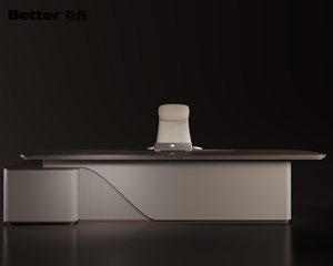 Muebles de Oficina Personalizados E0 para Ejecutivos y Directores, Escritorio de Oficina Moderno y Lujoso de Madera Duradera, Fácil de Ensamblar, para el Hogar - Product Image 3