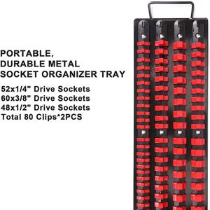 Support de rangement pour outils de haute qualité, neuf, 80 pièces, pour douilles 1/4, 3/8, 1/2 et gants - Product Image 6