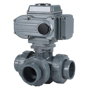 Válvula de Bola Motorizada Eléctrica de Plástico UPVC de Tres Vías con Rosca, Conexión de Unión Verdadera, DC24V, Válvula de 3 Vías de PVC, Pedido Urgente COVNA - Product Image 2