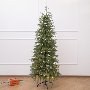 Sapin de Noël artificiel lumineux en PE en forme de feuille de saule, nouveau style, pour la décoration de Noël du salon et de la chambre - Product Image 1
