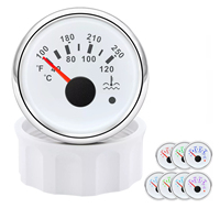 Ensemble de 6 jauges 85 mm : Compteur de vitesse GPS 120 km/h (80 mph) et tachymètre 8000 tr/min, avec indicateurs de carburant, température, huile et tension - STOCK US