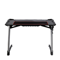 Bureau de jeu Zhongjia Racing avec structure métallique et surface en bois, éclairage LED 6 couleurs, 110x60x75cm, design moderne et tendance
