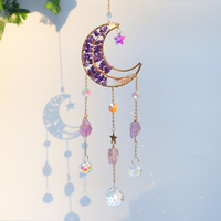 Venta al por mayor Árbol de la vida Suncatcher Luna Suncatcher amatista Sun Catcher Crystal Tree Life of Tree decoración colgante de pared decoración del hogar