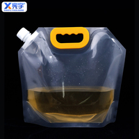 Sac à eau en plastique transparent 1L-5L personnalisé emballage de liquide pochette de buse debout pour l'huile sac de bec de boisson en plastique transparent