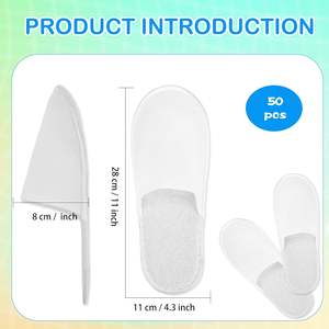 Pantuflas Desechables Antideslizantes para Hotel, Spa, Pantuflas Cerradas para Interiores, para el Hogar, Bodas, Viajes, Fiestas, Invitados - Product Image 2