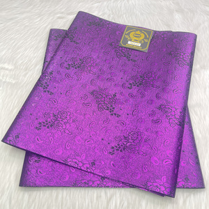 Aso Oke Nigerian Factories Set Head Tie Nigerian un paquete de dos pañuelos para la cabeza - Product Image 5