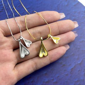 Dylam Minimalist Handmade Gold Plated Necklace Love Jewelry <b>Choker</b> 925 <b>Silver</b> Blank Heart Necklace for Girlfriend - Product Image 3