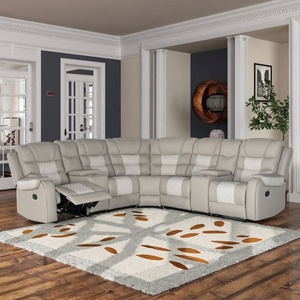 Wholesale Modern Eco-friendly Home Furniture Tufted Corner Recliner Sofa Set Extendable <b>Storage</b> for Hotels and Warehouse - Product Image 1