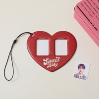 Tempat Kartu ID Koleksi Alat Tulis Kpop, Tempat Photocard PVC, Gantungan Kunci Gaya Cinta, Kertas Cetak Hewan Dua Sisi