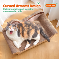 Griffoir pour chat classique en forme de chaise longue en carton ondulé, écologique, extra large, résistant à l'usure, sans perte de fibres, personnalisable
