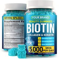 Gummies à la biotine, au collagène et à la kératine - Complément vitaminique pour les cheveux, la peau et les ongles - Soutien beauté à croquer pour des cheveux forts et brillants