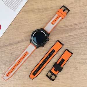 BEEFLYPOWER Bracelet en silicone bicolore de qualité supérieure 20 mm 22 mm pour Samsung Watch 7 40 mm 654 <span class=keywords><strong>Huawei</strong></span> 3 4Pro - Product Image 5