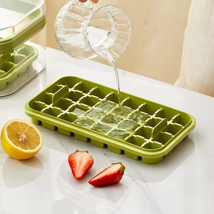 Ice Cubes Maker vuông lưu trữ hộp nắp và <span class=keywords><strong>bin</strong></span> ánh sáng Ice ball maker khuôn khay cho tủ đông Ice Cube khay với <span class=keywords><strong>container</strong></span> - Product Image 5