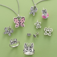 Bijoux en argent sterling S925 James Avery, pendentif papillon en émail, bague papillon, accessoires DIY