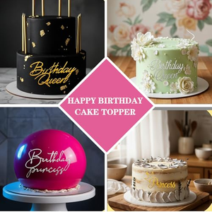 Décoration de gâteau en acrylique « Joyeux anniversaire Princesse » style Ins pour anniversaire - Product Image 2