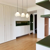 Meuble de salle à manger moderne sur mesure, armoire de rangement modulaire avec tiroirs et éclairage LED, armoire de garde-manger
