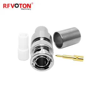 BNC Male Plug Crimp Brass Rg11 Cable Straight Coax Rf Coaxial Connector BNC