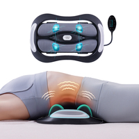 Masajeador de Cintura y Estirador Lumbar con Calor, Vibración y Pulsaciones Eléctricas, Dispositivo de Fisioterapia Eléctrica para Relajación de la Espalda